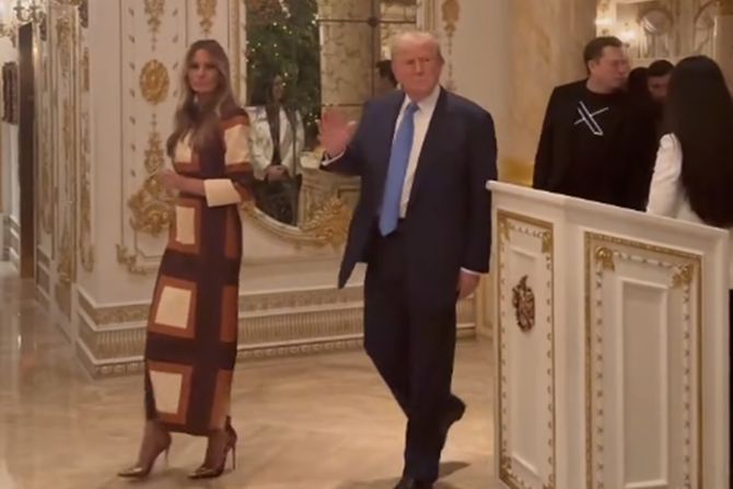 Melanija i Donald Tramp na proslavi Dana zahvalnosti