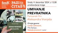 Promocija knjige "Umivanje prevratnika" Aleksandra Vranješa u sredu, 4 decembra. Govoriće i Lordan Zafranović