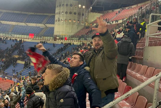 Navijači, FK Crvena zvezda - Milan