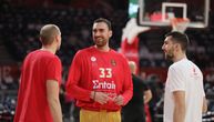 Nikola Milutinov izašao na zagrevanje na parketu Arene: Odmah je otišao do dvojice košarkaša Crvene zvezde