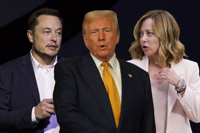 Ilon Mask, Donald Tramp i Đorđa Meloni Ilon Mask, Donald Tramp i Đorđa Meloni