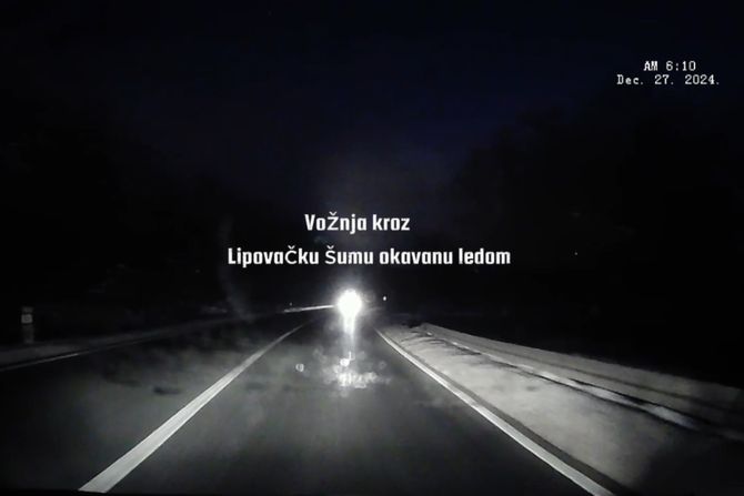 Vožnja korz Lipovačku šumu okovanu ledom