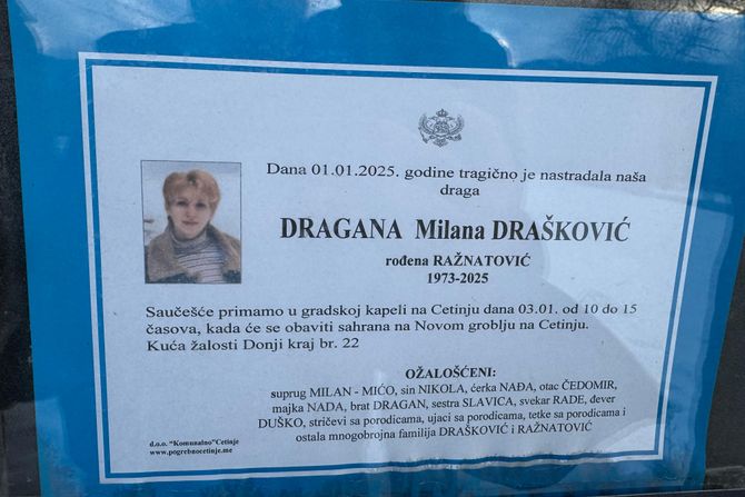 Masakr na Cetinju čitulja Dragana Drašković