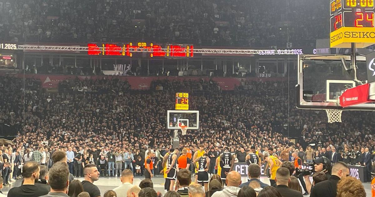 Najtužniji početak meča Partizan - Makabi: Ovako se puna Arena oprostila od žrtava masakra na Cetinju