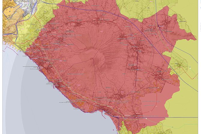 mapa vulkana evakuacija vezuvius