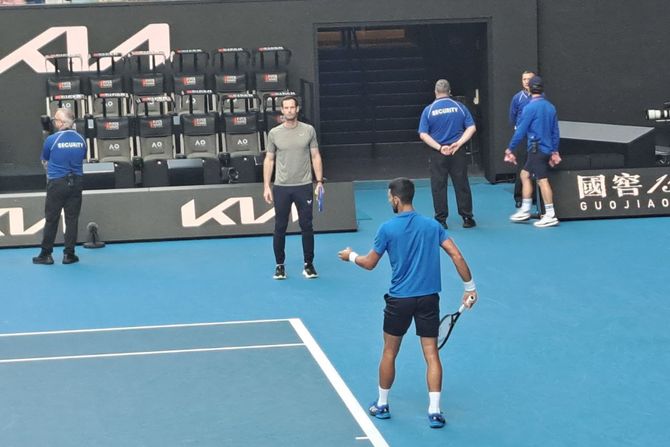 Novak Đoković trening, Australijan open, poslednji pred Karlos Alkaraz