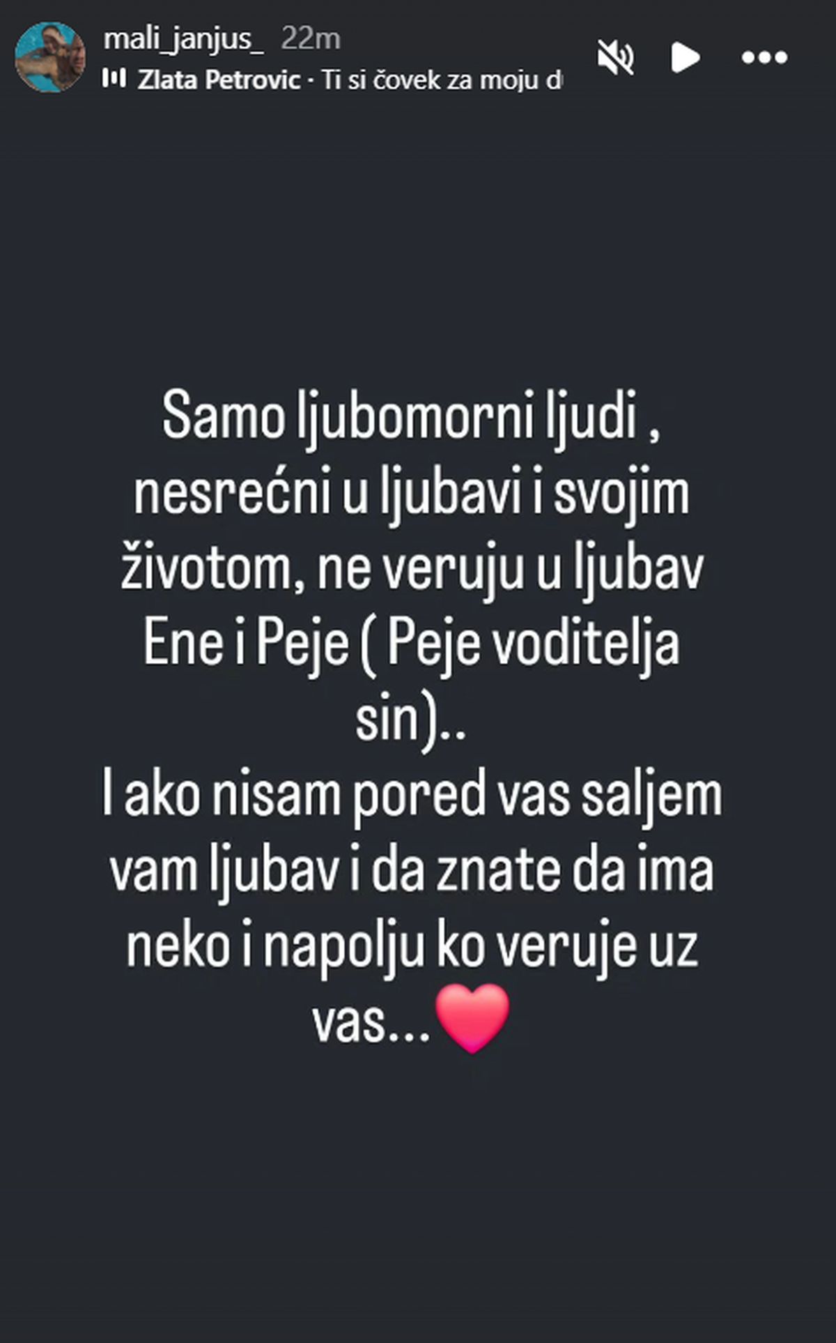 Janjuš se oglasio na društvenim mrežama i dao podršku ovim učesnicima Elite "Samo ljubomorni ljudi..."