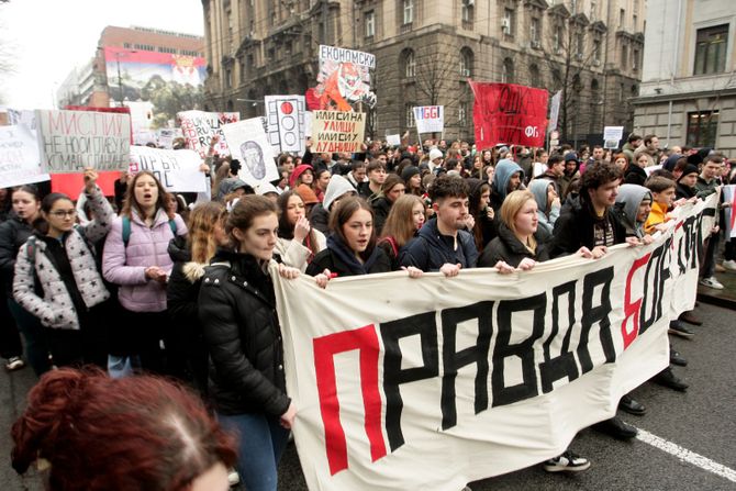 protest, Beograd, blokada