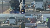 First photos from crash site near Umka: 2 buses collide, killing 2 and injuring dozens, disturbing scenes