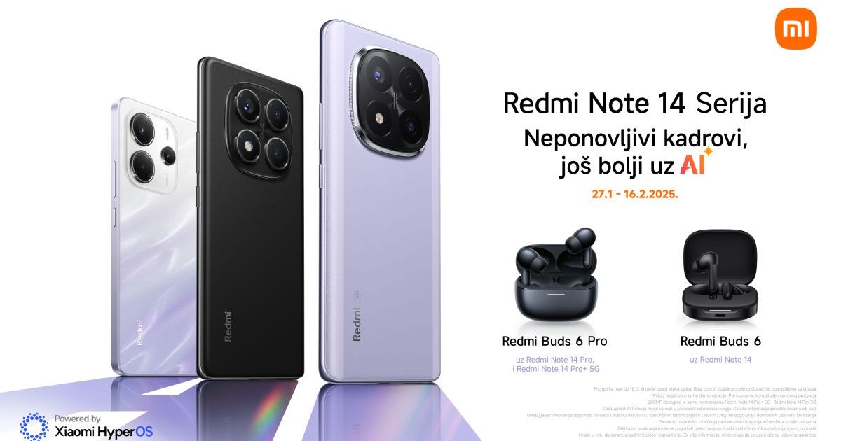 REDMI NOTE 14 SERIJA – Uz odlične telefone idu i odlični pokloni