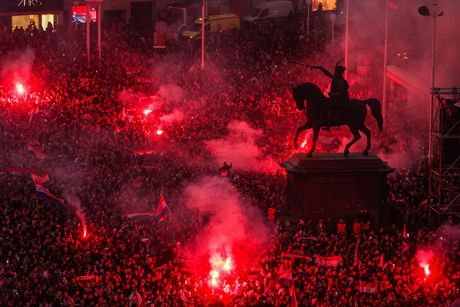 Hrvatska, doček, Trg Bana Jelačića, rukometna reprezentacija Hrvatske, rukometaši, rukomet, Zagreb