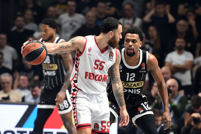 Majk Džejms, Sterling Braun, KK Partizan, KK Monako, Evroliga Majk Džejms, Sterling Braun, KK Partizan, KK Monako, Evroliga