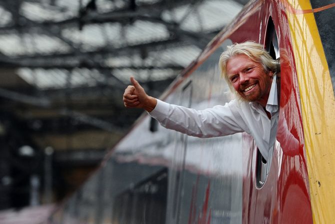 Ričard Brenson, Richard Branson, Virgin Pendolino train , voz Ričard Brenson, Richard Branson, Virgin Pendolino train , voz