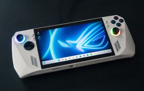 The ROG Ally from Asus is a dual-stick handheld Windows-based PC gaming computer The ROG Ally from Asus is a dual-stick handheld Windows-based PC gaming computer