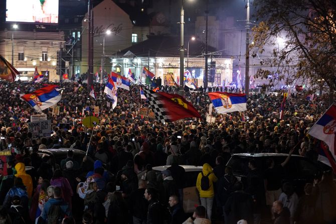 Beograd, protesti blokade 15.mart, Slavija