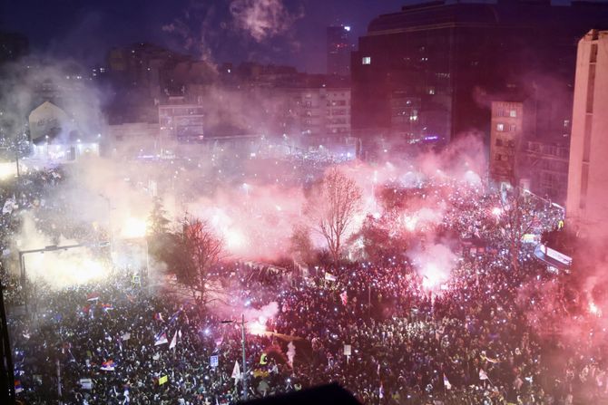 Beograd, protesti blokade 15.mart, Slavija