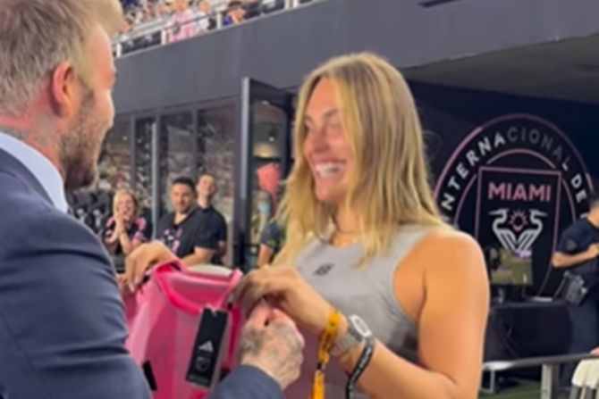 Dejvid Bekam i Arina Sabalenka Dejvid Bekam i Arina Sabalenka