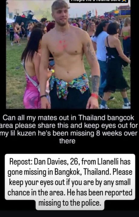 Daniel Davies, nestao Tajland