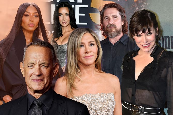 Tom Henks, Dženifer Aniston, Naomi Kembel, Kristijan Bejl, Mila Jovović, Kim Kardašijan Tom Henks, Dženifer Aniston, Naomi Kembel, Kristijan Bejl, Mila Jovović, Kim Kardašijan