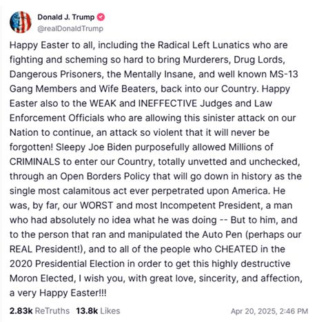 Tramp čestitao Uskrs Tramp čestitao Uskrs