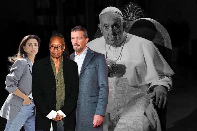 Papa Franja, Whoopi Goldberg, Antonio Banderas i Eva Longoria Papa Franja, Whoopi Goldberg, Antonio Banderas i Eva Longoria