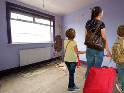 majka sa dva dečaka, koferi, selidba