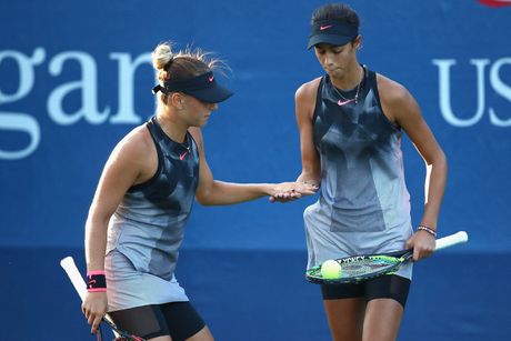 Olga Danilović, Marta Kostjuk, US Open 2017 Olga Danilović, Marta Kostjuk, US Open 2017