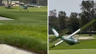 Šokantan snimak iz Amerike! Privatni avion prinudno sleteo na teren za golf