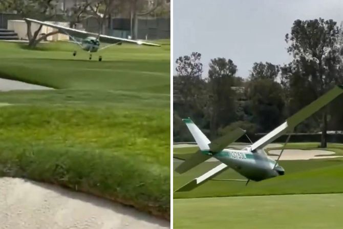 avion, golf teren