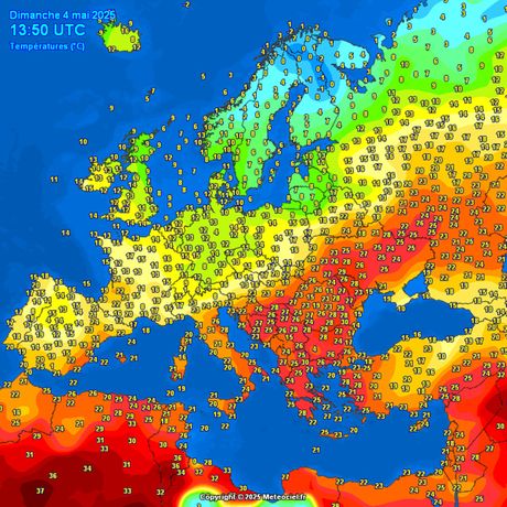 Temperature vazduha tokom današnjeg poslepodneva Temperature vazduha tokom današnjeg poslepodneva