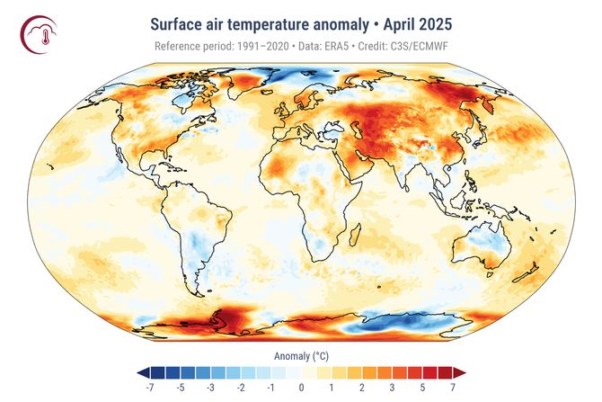Globalne temperature za april Globalne temperature za april