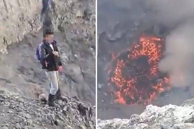 Turisti na vulkanu