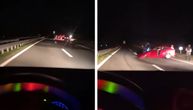 Auto uništen stoji usred mraka! Šok scene na auto-putu Miloš Veliki, kod Gornjeg Milanovca