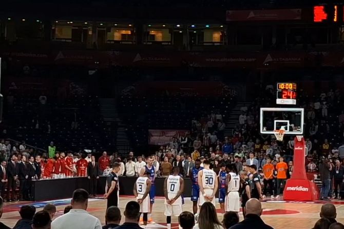 KK Crvena zvezda - KK Igokea, minut ćutanja KK Crvena zvezda - KK Igokea, minut ćutanja