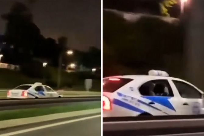 Taksi vozač u kontra smeru na autoputu