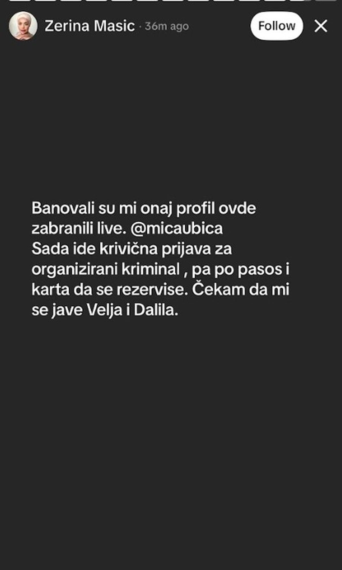 Oglasila se Zerina posle psihijatrije, pomenula kriminal: U sve se umešala Dalila, objavila prepisku