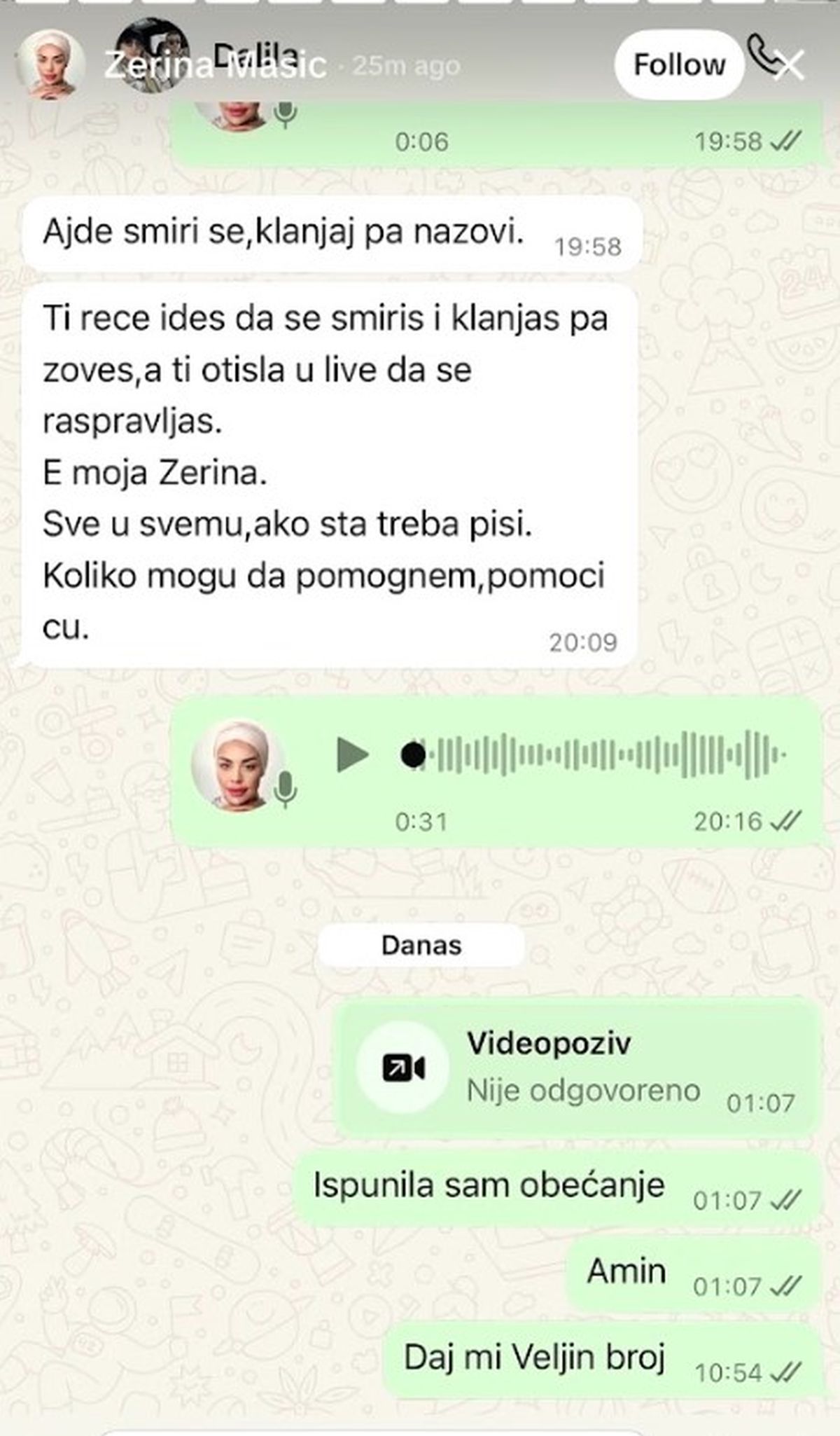 Oglasila se Zerina posle psihijatrije, pomenula kriminal: U sve se umešala Dalila, objavila prepisku