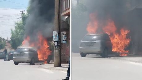 Zapaljeni auto u Vranju završio u mesari Zapaljeni auto u Vranju završio u mesari