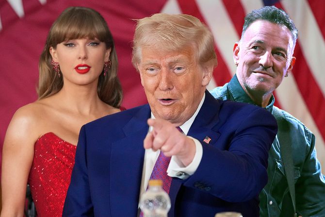 Donald Tramp, Tejlor Svift, Brus Springstin Donald Tramp, Tejlor Svift, Brus Springstin