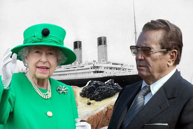 Kraljica Elizabeta, Josip Broz Tito, Titanik, kavijar Kraljica Elizabeta, Josip Broz Tito, Titanik, kavijar