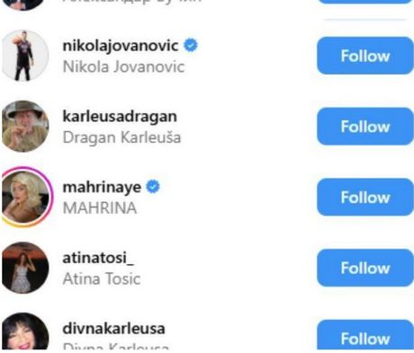 Ljudi koje Jelena prati Ljudi koje Jelena prati