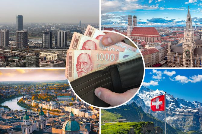 Nemačka, Austrija, Švajcarska i Srbija, novac Nemačka, Austrija, Švajcarska i Srbija, novac