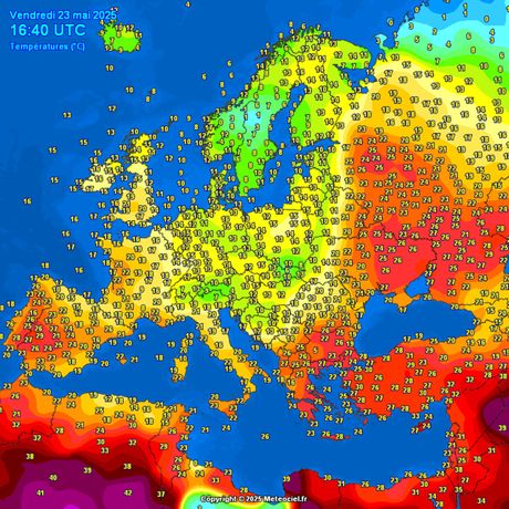Temperature vazduha ovog poslepodneva Temperature vazduha ovog poslepodneva