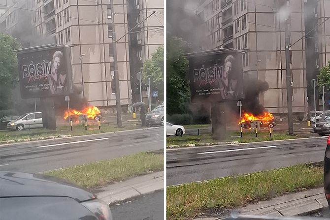 Zapalio se automobil, požar Zapalio se automobil, požar