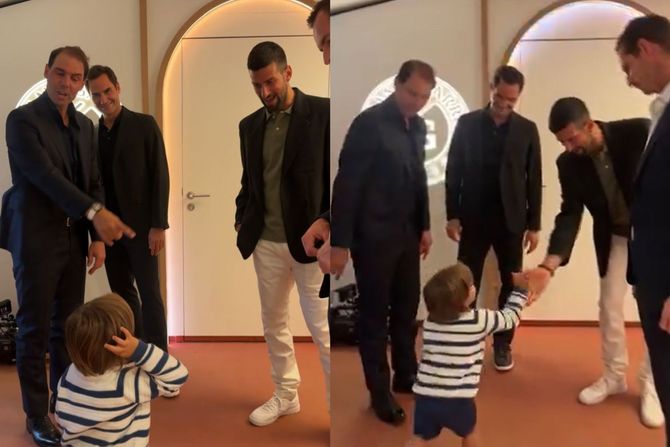 Novak Đoković, Rafael Nadal, Rolan Garos, sin, Rodžer Federer, Endi Mari Novak Đoković, Rafael Nadal, Rolan Garos, sin, Rodžer Federer, Endi Mari