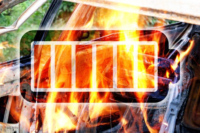 Električni auto, požar Električni auto, požar