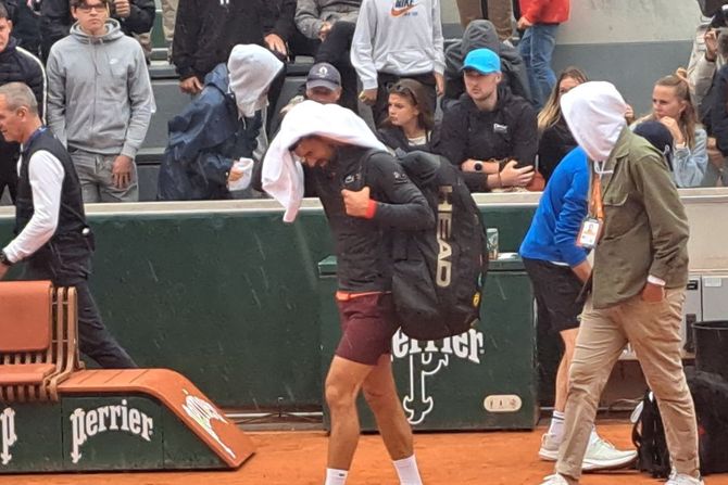 Novak Đoković, kiša