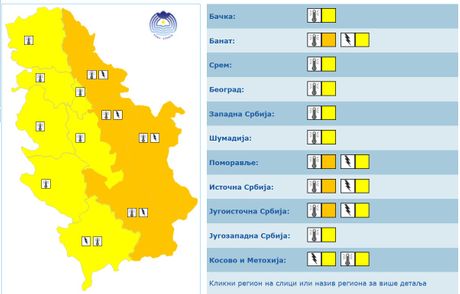Žuti i narandžasti meteoalarm 5. jun Žuti i narandžasti meteoalarm 5. jun