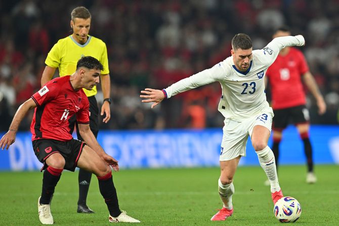 Fudbal Srbija - Albanija, Dušan Vlahović Fudbal Srbija - Albanija, Dušan Vlahović