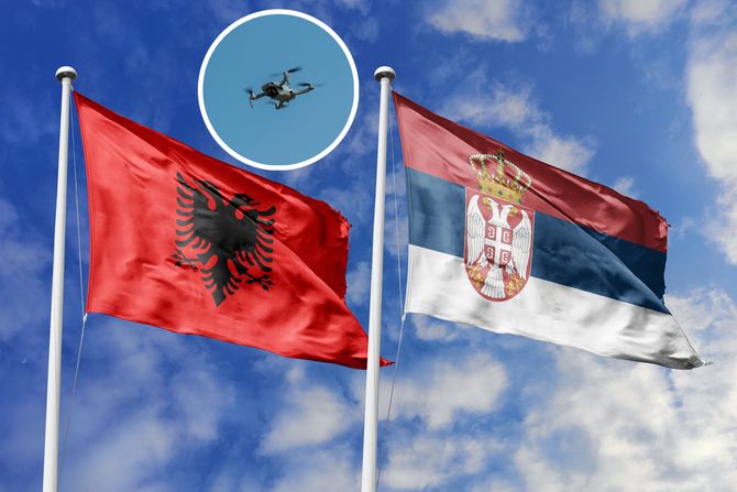 Srbija, Albanija zastava, dron